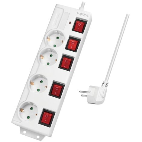 LOGILINK LPS252 MULTIPRISE 1,5 M 4 SORTIE(S) CA INTÉRIEURE BLANC (1/5)