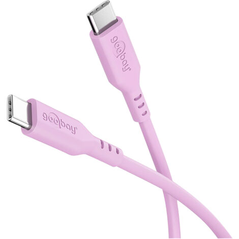 USB 2.0 Silikonkabel rose, USB-C Stecker  USB-C Stecker Verwendung: Weiches, robustes Ladekabel pour USB-C Appareils (1/4)
