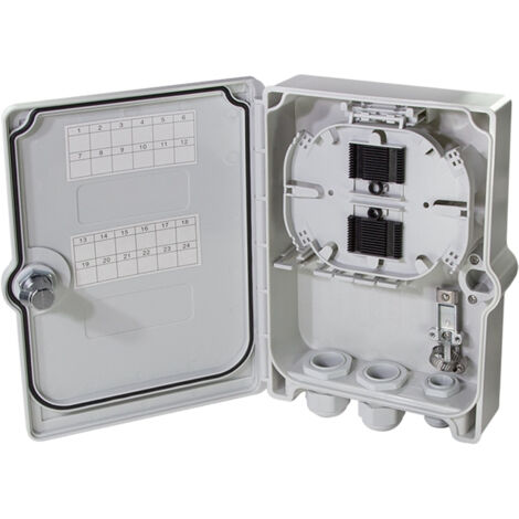 LOGILINK Boîtier vide de raccordement FTTH/FTTB FB124E, pour 24 fibres, 6x LC/QD ou SC/DX. (1/4)