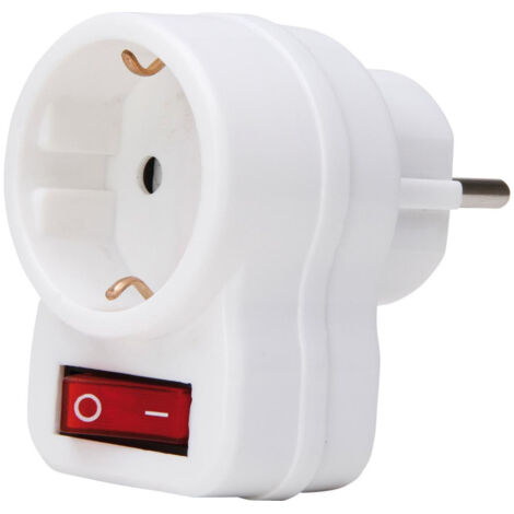 Adaptateur Schuko avec interrupteur, blanc arctique (1/2)