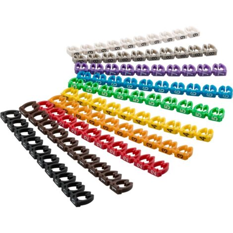 72515 Goobay Clips pour câble 6 mm (0-9) - Clips de repérage amovibles pour câbles 6 mm (par 100) (1/7)