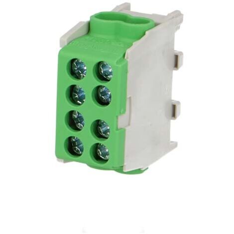 Bornier vert enclipsable sur rail DIN pour câble Terre