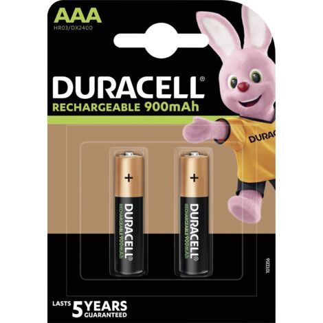 Duracell – Pile rechargeable NiMH LR3 (AAA) 1.2 V – Pack de 2 – Performance élevée pour appareils à forte consommation – Longue durée de vie - Y349572 (1/6)