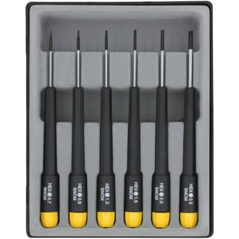 Donau Elektronik pour l'électronique et la mécanique de précision Jeu de tournevis 6 pièces 6 pans intérieurs C94803 (1/3)