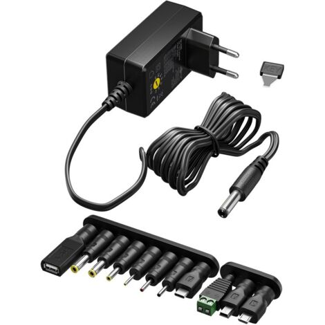 GOOBAY Bloc d'alimentation universel 64568, 3...12 V-/12 W, 11 adaptateurs, incl. adaptateur USB (1/4)
