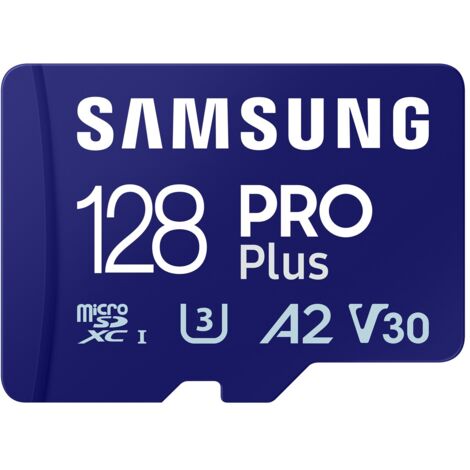 Carte mémoire SAMSUNG MicroSDXC PRO Plus (2023) 128 Go avec adaptateur inclus (1/5)
