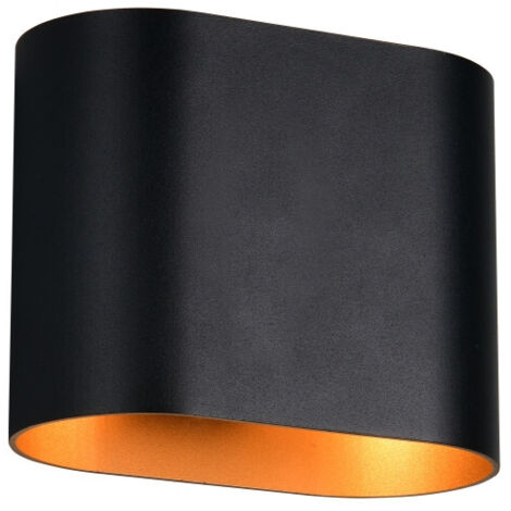 Applique murale couloir métal noir doré G9 haut et bas L 8 cm (1/5)