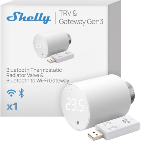 Shelly BLU TRV Tête Thermostatique Connectée Blanche (1/3)