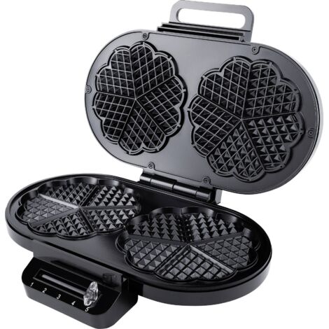 Steba WE 2 Double gaufrier voyant lumineux, rabattable, revêtement anti-adhésif noir Y305002