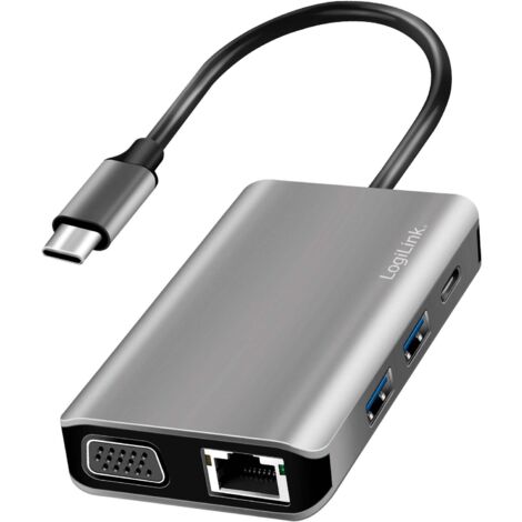 Station d'accueil USB 3.2 LOGILINK UA0410, Gen1, 7 ports, USB-C PD, anthracite (1/5)