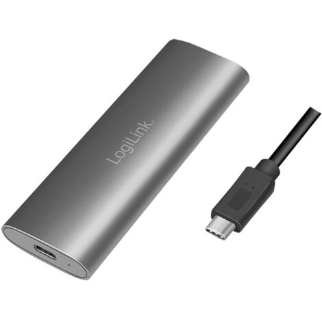 Boîtier de disque dur LOGILINK UA0389, SSD M.2 PCIe NVMe, SSD SATA, argent (1/5)