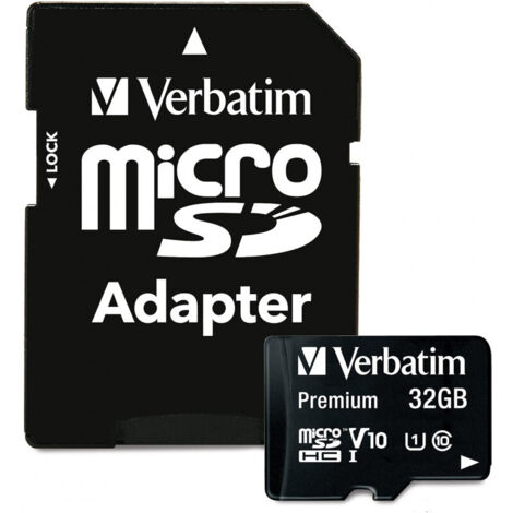 Verbatim Premium - 32 Go - MicroSDHC - Classe 10 - 10 Mo/s - 10 Mo/s - Noir (44083)