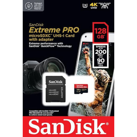 Carte microSD SANDISK Extreme Pro 128GB