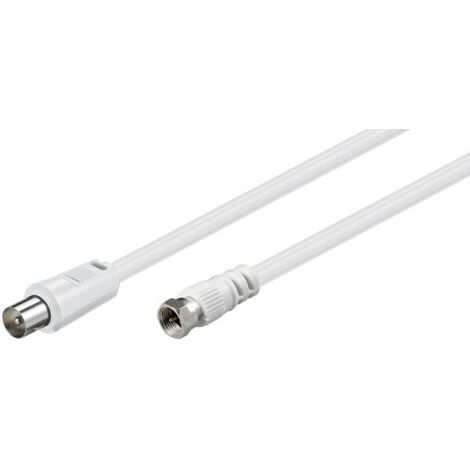 Câble d'antenne TV homme à homme 2,5mts BLANC