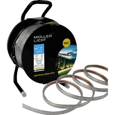 MÜLLER-LICHT Bande LED Power Stripe 25 m, 290 W, 25000 lm, 2700 K, IP44, blanc chaud (1/5)