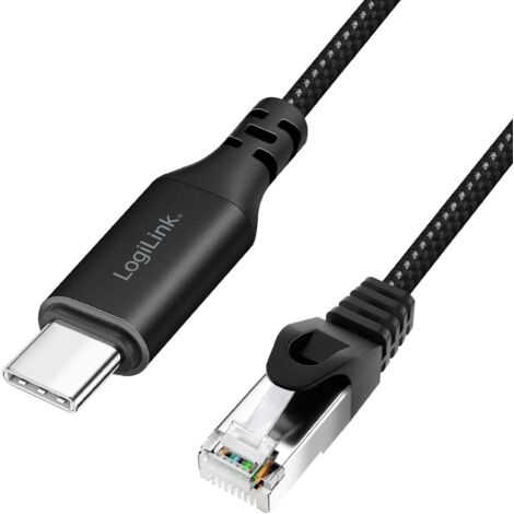 Câble Ethernet CAT6 LogiLink USB-C CU0412 USB-C 3.2 à RJ45 2m (1/5)