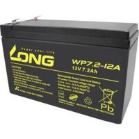 Long WP7.2-12A/F2 WP7.2-12A/F2 Batterie au plomb 12 V 7.2 Ah plomb (AGM) (l x H x P) 151 x 102 x 65 mm cosses plates 6,35 mm certification VdS, auto-d Y860632
