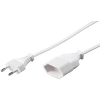 Rallonge Europlug, 3 m, blanc, Europlug (type C, CEE 7/16) Fiche Euro (type C, CEE 7/16). Longueur de câble 3 m