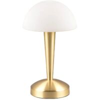 Lampe de table LED REALITY Canaria 539869 laiton mat, E14, 4,9 W, 470 lm, 3000 K
