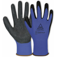 HASE SAFETY GLOVES Gants de travail en latex Superflex, EN 388, EN 420, taille 9, bleu/noir