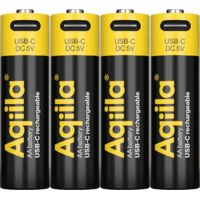 Batterie Li-lon AQILLA, AA, USB-C, 1,5 V, pack de 4