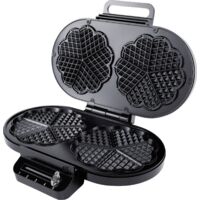 Steba WE 2 Double gaufrier voyant lumineux, rabattable, revêtement anti-adhésif noir Y305002