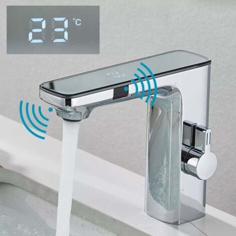 Automatischer Waschtischmischer mit Infrarotsensor und LED-Temperaturanzeige, Induktionsmischer, Badarmatur, Waschtischarmatur