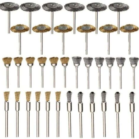 Messingbürsten-Set, 36-teilig, Stahldrahtbürsten, Bürsten, Bohrmaschine, Rotationswerkzeuge, Polieren, Dremel-Rotationswerkzeuge (1/5)