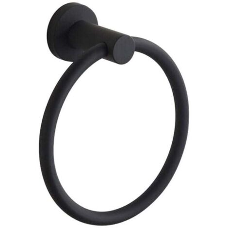 Wandmontierter Handtuchring aus Edelstahl 304 für Badezimmer, schwarz (1/5)