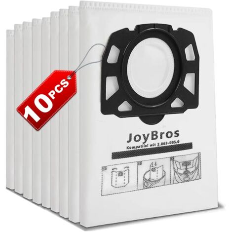 Lot de 10 Sacs Compatible avec Kärcher wd4 wd5 wd6 ps wd5p wd6p Premium 2.863-006.0 KFI 487 MV4 MV5 MV6 Sac à Poussière Aspirateur Karcher (1/5)