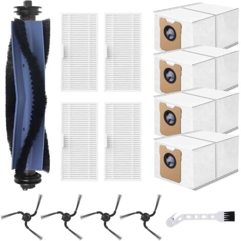 Ersatzteilset für den Eufy C10 Saugroboter: 1 Hauptbürste, 4 Seitenbürsten, 4 HEPA-Filter, 4 Ersatzstaubbeutel, 1 Reinigungswerkzeug, 1 Schraubendreher (1/5)