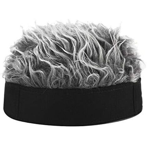 Unisex-Rock'n'Roll-Perücke – Für den Außenbereich geeignet – Punk-Stil, Schwarz + Grau, Einheitsgröße (1/5)