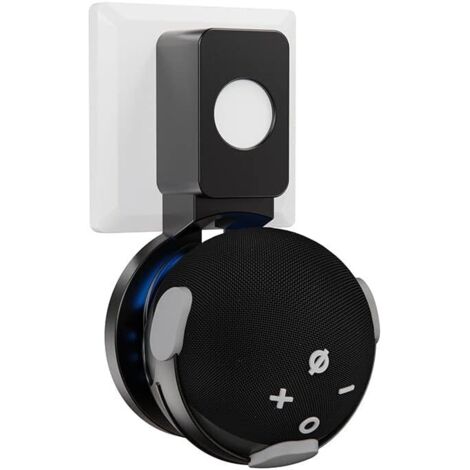 Wandhalterung für Echo Dot 4 / Echo Dot 5 mit integriertem Kabelmanagement, schraubenlos, Lautsprecherhalterung (Amazon Echo Dot 4/5, Schwarz) M6 (1/5)