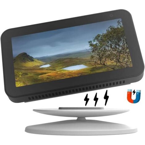 Halterung für Echo Show 5, 360° verstellbarer Ständer, magnetische Befestigung, einfach den Echo Show 5 nach vorne oder hinten neigen, um den Betrachtungswinkel zu verbessern (Echo Show 5, Weiß) A343 (1/5)