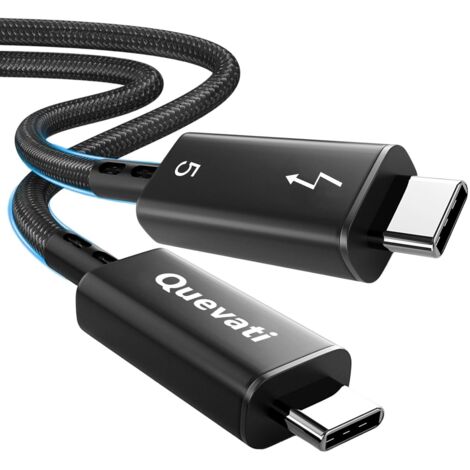 Quevati Thunderbolt 5 240W Kabel – USB-C Ladekabel – Unidirektionale Bandbreite bis zu 120 Gbit/s – 16K/8K Videoanzeige (1/5)