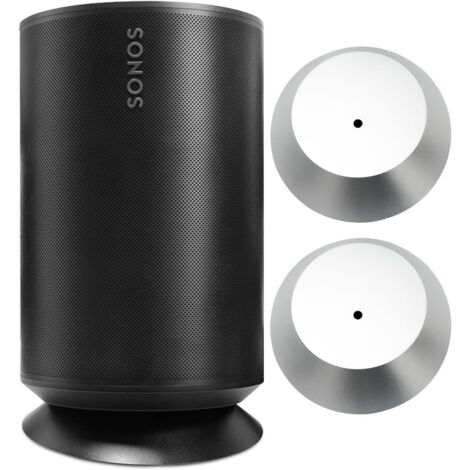 Sonos Era 100 Halterung, Sonos Era 100 Tischhalterung mit integriertem Kabelmanagement, Smart Home Lautsprecher-Zubehörgestell (Sonos Era 100, Silber, Gelb), 2 Stück