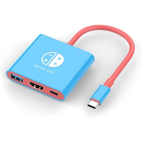 3-in-1 USB-C-Konverter, tragbarer USB-C-zu-HDMI-Adapter für Nintendo Switch/Switch OLED/MacBook/Laptop/iPad Pro/Android-Smartphone, Typ-C-zu-HDMI-Adapter (1/5)