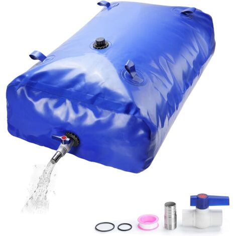 Tragbarer, faltbarer PVC-Wassertank mit Absperrventil, Camping-Wasserbeutel, Notfall-Wasseraufbewahrungsbeutel für den Transport von Flüssigkeiten, Aufbewahrung im Garten (1/5)