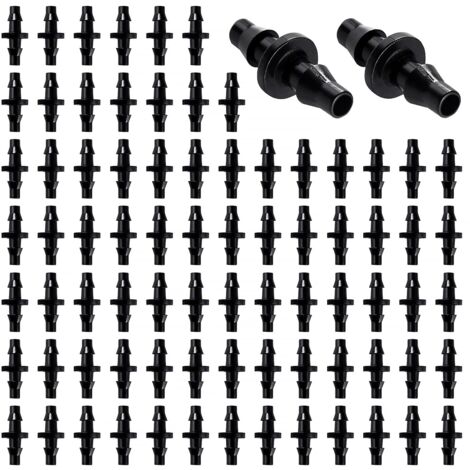 80 Stück 4/7 mm Schlauchverbinder, Schlauchverbinder mit Widerhaken für Bewässerungsschläuche, Tropfverbinder für Rasenbewässerung 1/4 Zoll, für Bewässerungssysteme (1/5)
