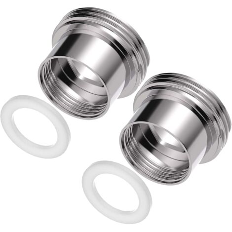 Set mit 2 Wasserhahnadaptern, F16 Innengewinde auf M22 Außengewinde, Strahlregleradapter, ideal für Strahlregler und Waschbecken (silber, F16-M22) (1/5)