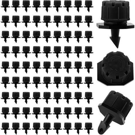 90 verstellbare Tropfbewässerungssprinkler, verstellbare Mikro-Tropfbewässerungs-Emitter, Bewässerungssprinklerköpfe für Blumenbeete, Gärten und Rasenflächen, Schwarz (1/5)
