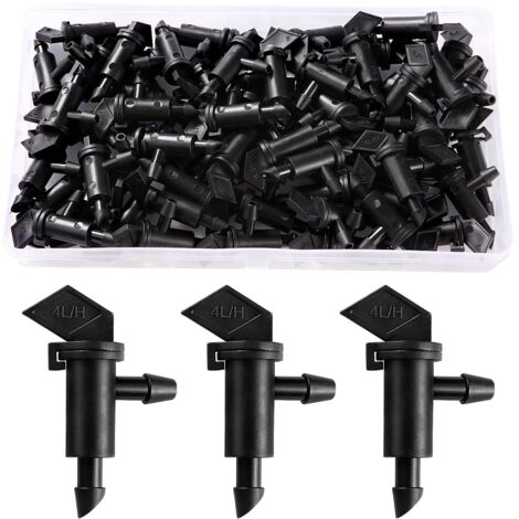 60 Stück 1 GPH (4 l/h) Tropfbewässerungs-Emitter für Flaggen, Gartenbewässerung, Rasenbewässerung, Tropfbewässerung, Schwarz (1/5)