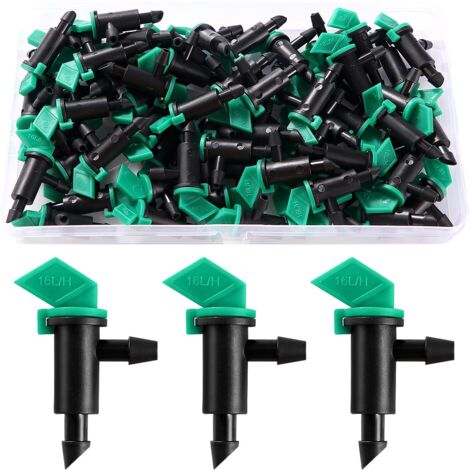 60 Stück 4 GPH 16 L/h Tropfbewässerungs-Emitter für Flaggen, Garten- und Rasenbewässerung, Tropfbewässerung, Grün (1/5)