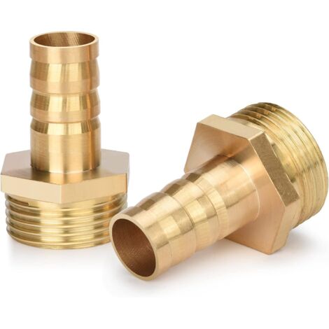 Messing-Rohrverschraubung, Messing – 3/4" AG x 1/2" (14 mm) Adapter – 2 Stück (1/5)