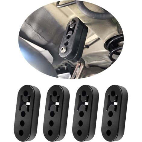 4 Stück Gummi-Silentblöcke mit 4 Löchern, verstärkte, verstellbare Auspuff-Silentblöcke zum Schutz des Auspuffsystems, Antivibrations-Auspuffschalldämpfer-Autozubehör (4 Stück)