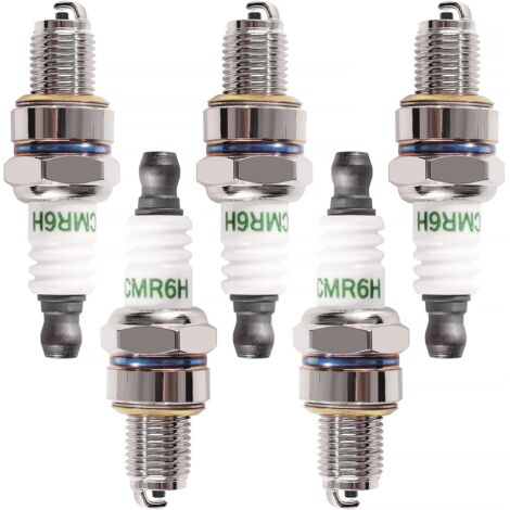 Stück CMR6H Zündkerzen, Rasenmäher-Zündkerzen, Zündkerzen mit massivem Anschluss als Ersatz für CMR5H / CMR5H / CMR6H / CMR7H, kompatibel mit Stihl FS90, FS100, FS110, FS90R und FS100R (1/5)