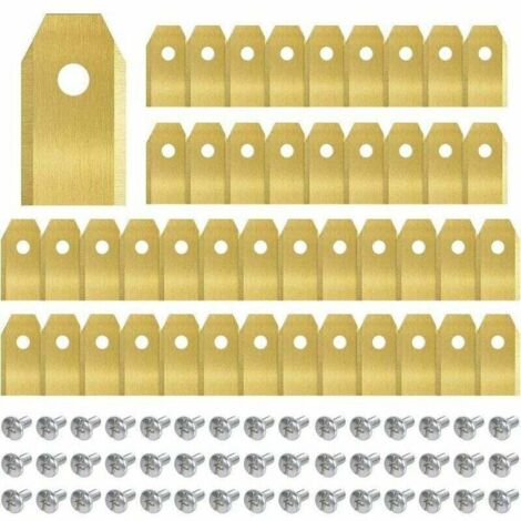 45-teiliges Set Titan-Rasenmähermesser, Mährobotermesser für Husqvarn/Automower/Yardforce/Gardena inklusive Schrauben, Ersatzmesser für die Modelle 105, 310, 315, 320, 420, 430x und r40i