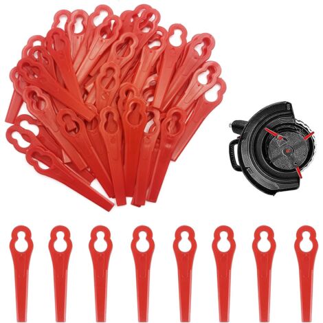 50 Stück Ersatz-Kunststoffklingen für Rasentrimmer, Kunststoffklingen, Rasentrimmer-Freischneiderklingen, Kunststoff-Rasentrimmerklingen, rote Kunststoff-Rasentrimmerklingen (1/5)
