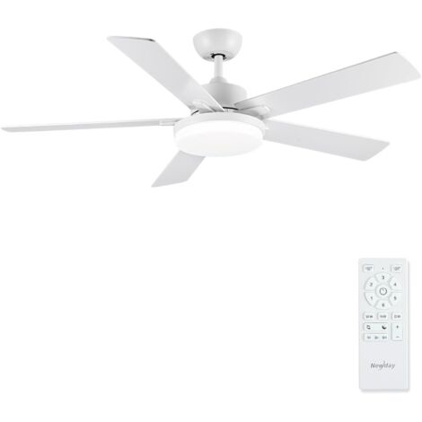 132 cm Deckenventilator mit weißem Licht, großer Deckenventilator mit Fernbedienung, leise, dimmbare Glühbirne, Deckenventilator mit Schlafmodus für Wohnzimmer und Terrasse (1/5)