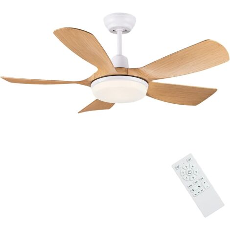 Deckenventilator mit Holzleuchte, 106 cm Deckenventilator mit Fernbedienung, leise, dimmbar, 5-Blatt-Gleichstrommotor mit Memory-Funktion (1/5)